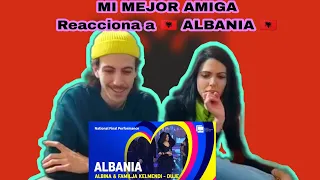 My BESTFRIEND Reacts to ALBANIA 🇦🇱 Albina & Familja Kelmendi - Duje | Eurovision 2023 | REACCIÓN