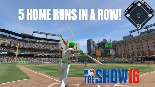 5 Home Runs in a Row!! - MLB The Show 16 Diamond Dynasty Gameplay