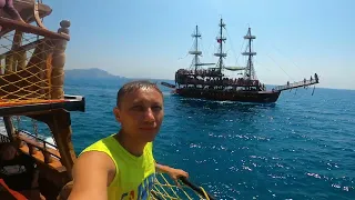 Турция. Алания. Экскурсия по Средиземному море на Пиратском корабле.
