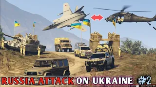 Russia vs Ukraine war ||Russian Helicopters Attack On Ukraine Military convoy - GTA V