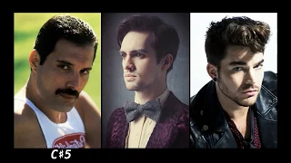 Vocal Range Battle: Freddie Mercury, Brendon Urie and Adam Lambert