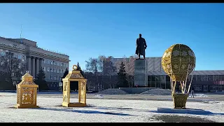 Оренбург. Площадь Ленина. Готовимся к встрече Нового Года… Видео Виктор Поживин