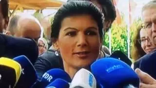 Sahra Wagenknecht äußert sich zum Torten-Angriff - Linke Parteitag  28.05.2016