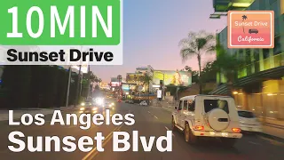 10 MIN Sunset Blvd Drive Los Angeles, California | June 2022🌴🌆🚙