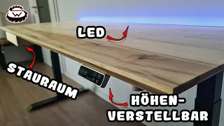 PERFEKTEN Schreibtisch (höhenverstellbar) SELBER BAUEN | WoodSpezi