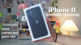 iPhone 11 in 2023📱| Aesthetic unboxing, set-up, camera test 🌷✨️