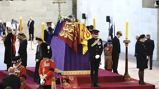 Queen Elizabeth II's 8 grandchildren hold silent vigil beside her coffin