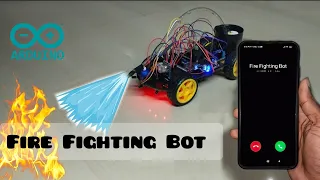 Arduino Fire Fighting Robot with Sms and Call Alert