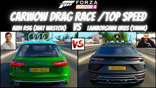 FH4 - Audi RS6 VS Lamborghini Urus | DRAG RACE | TOP SPEED BATTLE (Mat vs Yianni)