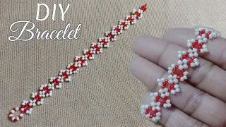 DIY - Pulsera || How to make 2 colors bracelet || Easy bracelet tutorial || diy Seed Beads Jewellery