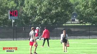 Ohio State quarterbacks in action as the Buckeyes open fall camp