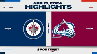 NHL Highlights | Jets vs. Avalanche - April 13, 2024