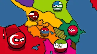 History of Armenia, Azerbaijan and Georgia 1900-2022 [Countryballs]