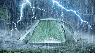 [Try Listening for 3 Minutes] Fall Asleep Fast | Thunderstorm, Heavy Rain on Tent & Intense Thunder