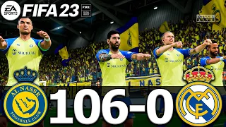 FIFA 23 - MESSI, RONALDO, MBAPPE, NEYMAR, ALL STARS PLAYS TOGETHER | Al NASSR 95-0 REAL MADRID