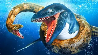 Titanoboa VS Mosasaurus || Unglaublicher Kampf der zwei größten Reptilien aller Zeiten