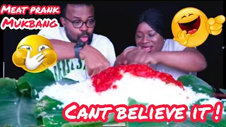 Meat Prank Mukbang: African Rice & Stew with Hidden Meat! 😱🍛