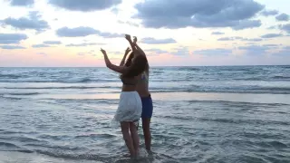 Hila Yadlin & Liran Sharabi & Omri Tzairy  Dancing on the beach at sunset  8/10/16