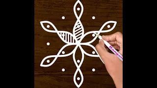 5 dots kolam design with unique | Rangoli by Saranya #shorts