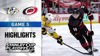 First Round, Gm5:  Predators @ Hurricanes 5/25/21 | NHL Highlights