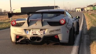 Liberty Walk Ferrari 458 w/ Fi Exhaust - Start, Acceleration, Airrex & SOUNDS!