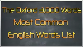 The Oxford 3000 Words List - Most Common English Words List - Learn English Words Vocabulary