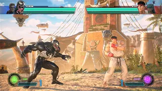 Venom & Hawkeye vs Ryu & Morrigan (Hardest AI) - Marvel vs Capcom: Infinite