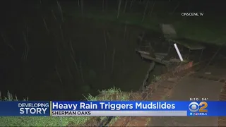 Home Damaged In Sherman Oaks Mudslide