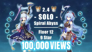 Genshin impact : 2.4 Spiral abyss 12 Ayaka Solo & Ganyu Solo 9* Clear!!