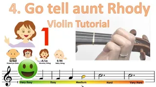 Go tell aunt Rhody | Suzuki Violin book 1 | Notes & finger pattern tutorial on violin | HTP TV