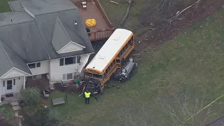 School bus loses control, crashes into Rockland County home
