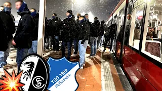 Angriff von Freiburg-Ultras auf Gäste-Mob aus Hoffenheim! (30 vs. 70)