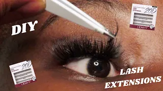 Watch Me Do DIY Individual EYELASH EXTENSIONS Under 5 MINUTES!!! (at home)││ BEGINNER FRIENDLY