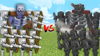 Extreme SKELETON ARMY vs WITHER SKELETON ARMY in Minecraft Mob Battle
