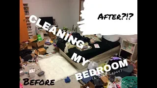 CLEANING MY MESSY BEDROOM!!! (SATISFYING) (TIME LAPSE!)