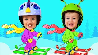 Ski Racing Song - Children Song by Katya and Dima