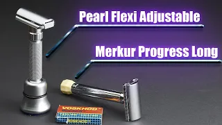 Pearl Flexi Adjustable and Merkur Progress Long. Sunrise, Morgan's and Dejavu. Shaving with HomeLike