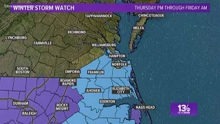 Winter Weather Forecast: Snow chances in Hampton Roads and eastern North Carolina