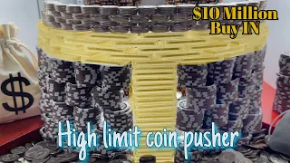 We paid $10 million to knock over Massive megalithic structures inside the high limit coin pusher