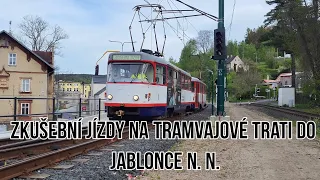 Zkušební jízdy na nově zrekonstruované tramvajové trati do JABLONCE N. N. 28.4.2024