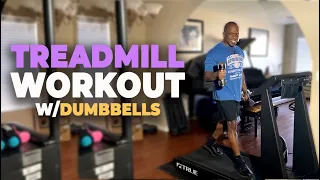 Dr Gene James- Treadmill Workout with Dumbbells
