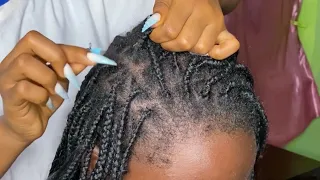 Relaxing scalp scratching with long stiletto nails. ASMR