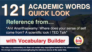 121 Academic Words Quick Look Ref from "Where does your sense of self come from? [...] | TED Talk"