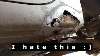 how to repair rocker panel rust holes cheap but properly