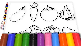 ''Vegetables'' Drawing and Marker Rainbow Coloring / Akn Kids House