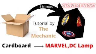 DIY: How to make MARVEL & DC lamp out of cardboard