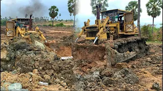 New Video!! Bulldozers d60p,d60xr and excavator 320D trucks Cambodia.