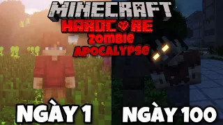 Tóm Tắt 100 Ngày Minecraft ZOMBIE APOCALYPSE Sinh Tồn Siêu Khó !!