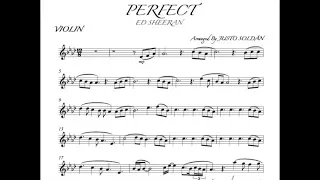 PERFECT ED SHEERAN "VIOLIN" SHEET MUSIC AND PLAY ALONG, PARTITURA PARA VIOLÍN Y KARAOKE