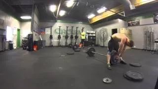 Squat Snatch EMOM gauntlet: Start at 135, 1 rep a minute, add 10 lbs each make - Round 1